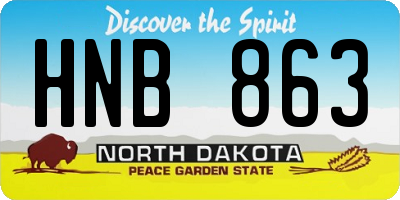 ND license plate HNB863