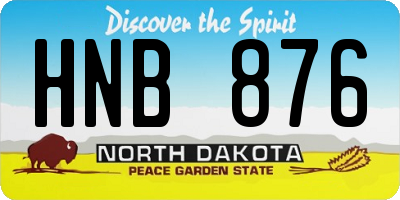 ND license plate HNB876
