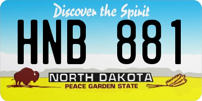 ND license plate HNB881