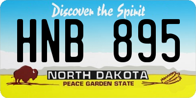 ND license plate HNB895