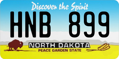 ND license plate HNB899