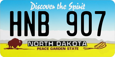 ND license plate HNB907