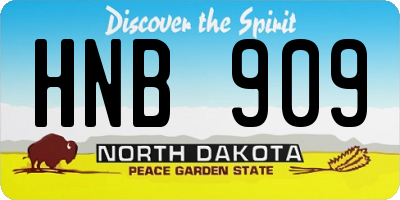 ND license plate HNB909