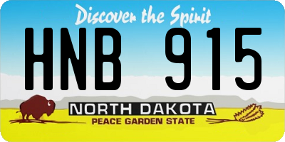 ND license plate HNB915