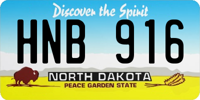 ND license plate HNB916