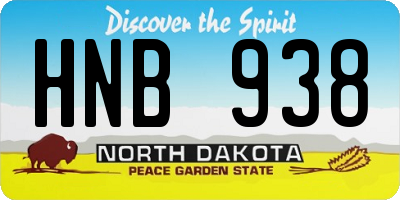ND license plate HNB938