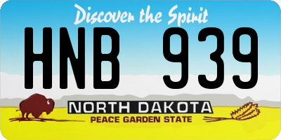 ND license plate HNB939