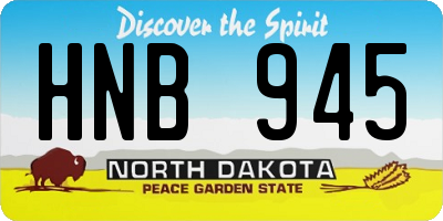 ND license plate HNB945