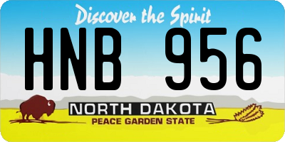 ND license plate HNB956