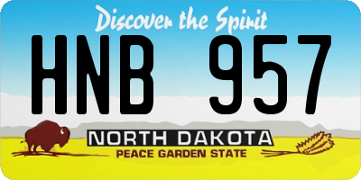 ND license plate HNB957