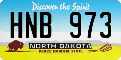 ND license plate HNB973