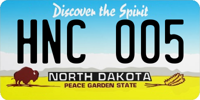 ND license plate HNC005