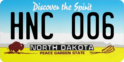 ND license plate HNC006