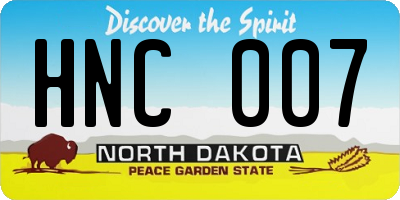 ND license plate HNC007
