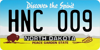 ND license plate HNC009