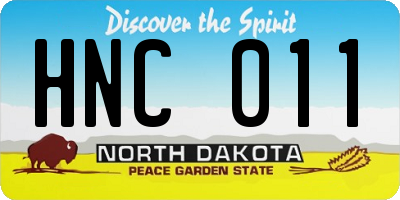 ND license plate HNC011