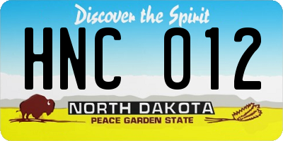 ND license plate HNC012
