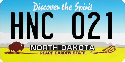 ND license plate HNC021