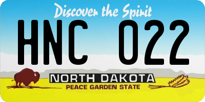ND license plate HNC022