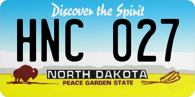 ND license plate HNC027