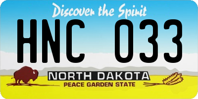 ND license plate HNC033