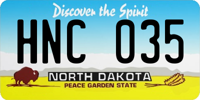 ND license plate HNC035