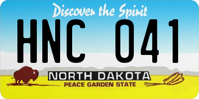 ND license plate HNC041