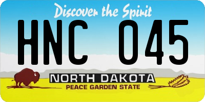 ND license plate HNC045