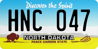ND license plate HNC047