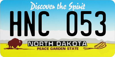 ND license plate HNC053