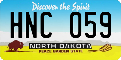 ND license plate HNC059