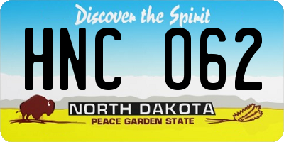 ND license plate HNC062