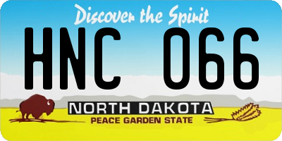 ND license plate HNC066