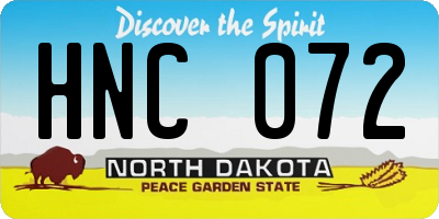 ND license plate HNC072
