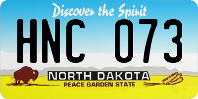 ND license plate HNC073