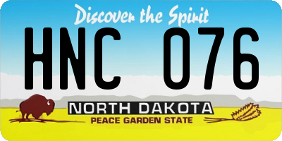 ND license plate HNC076