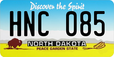 ND license plate HNC085