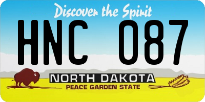 ND license plate HNC087