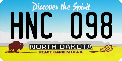 ND license plate HNC098