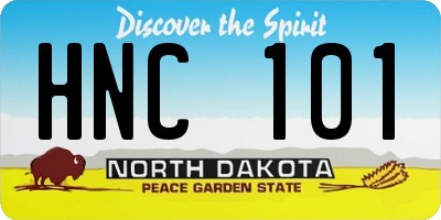 ND license plate HNC101