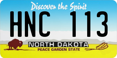 ND license plate HNC113