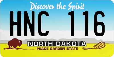 ND license plate HNC116