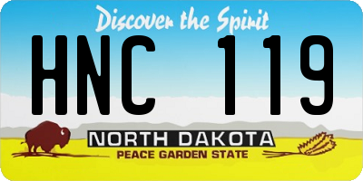 ND license plate HNC119