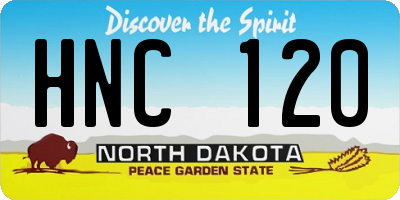 ND license plate HNC120