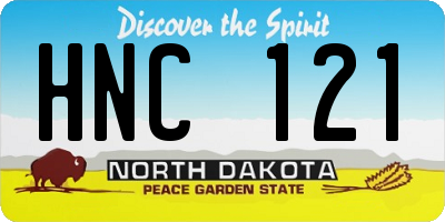 ND license plate HNC121