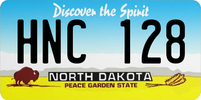ND license plate HNC128