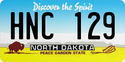 ND license plate HNC129