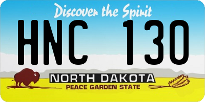 ND license plate HNC130