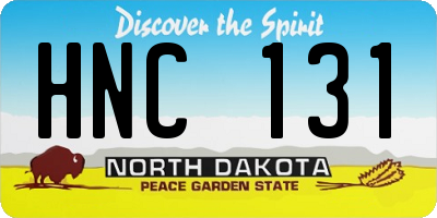 ND license plate HNC131