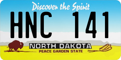 ND license plate HNC141